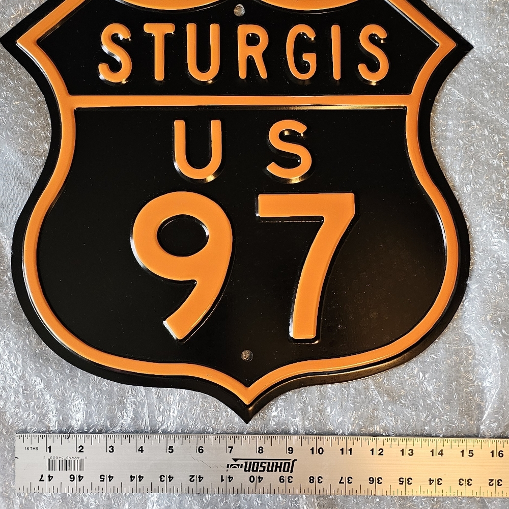 Sturgis US 79 Black and Orange Sign
